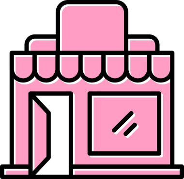 Dükkan ikonu. dükkan vektör simgesi rengi düz izole