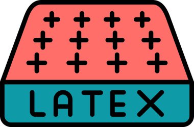 Latex Mattress Modern Simge, Beyaz Arkaplan Vektör İllüstrasyonu 