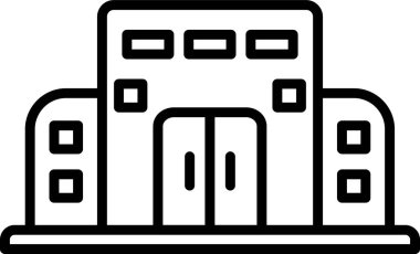 Alışveriş merkezi simgesinin basit çizgisi 