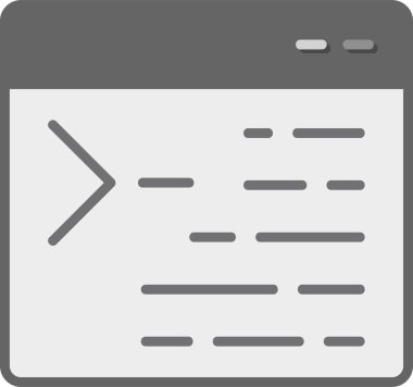 bilgisayar kodlama simgesi, vektör illüstrasyonu