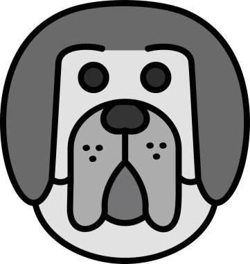 Tibetli Mastiff köpek kafası ikon vektör çizimi 