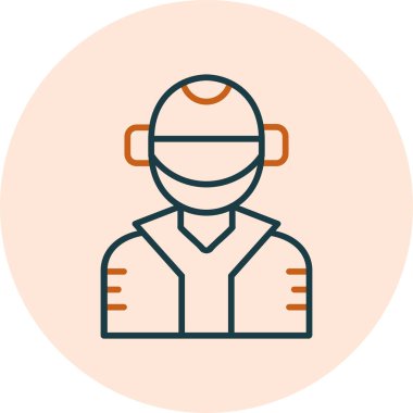 Fütürist Google 'lar takan basit insan çizgisi sanatı, siber punk konsepti