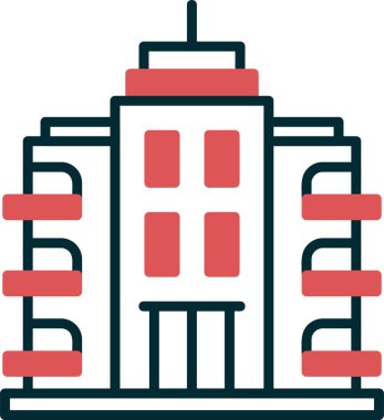 Şehir binası simgesi, vektör illüstrasyonu basit tasarım