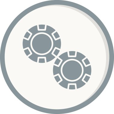 Kumarhane çipleri ikon vektör çizimi 