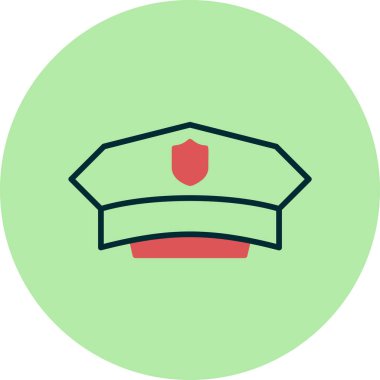 Polis memuru şapkası simgesinin vektör çizimi