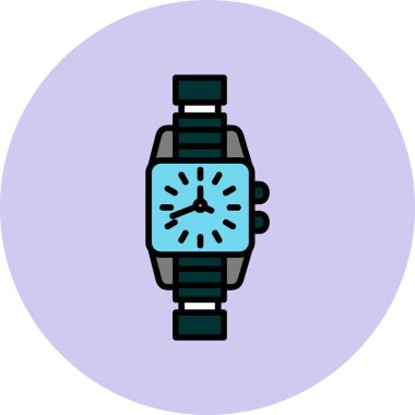 Kol saati simgesi, vektör illüstrasyonu