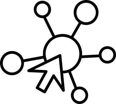 Web simgesine tıklayın, basit illüstrasyon