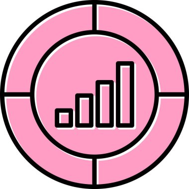 İş yassı vektör simgesi. grafik ve finans şeması.