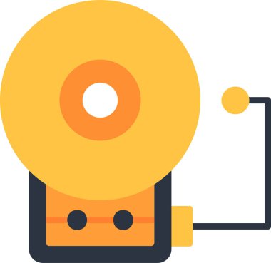 Bell web simgesi, düz biçim, vektör illüstrasyonu