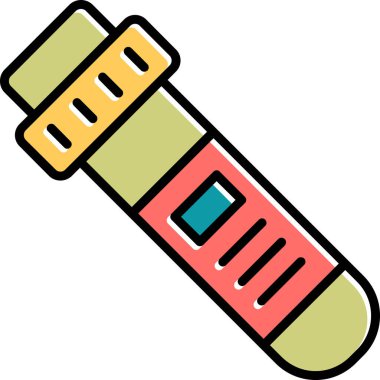 Test tübü simgesi, vektör illüstrasyonu