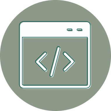 Kodlama ve Geliştirme konsepti simgesi, vektör illüstrasyonu basit tasarım