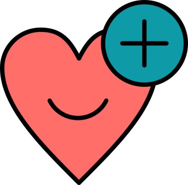 kalp simgesi, bakım sembolü, vektör illüstrasyonu