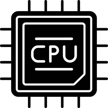 CPU icon, vector illustration simple design