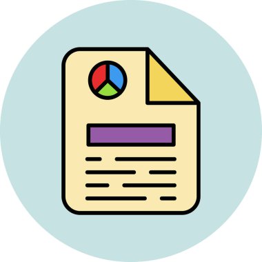 Basit rapor simgesi vektör illüstrasyonu