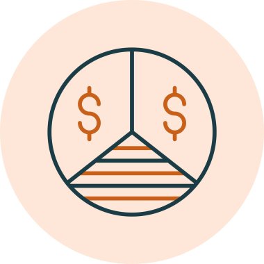 Porsiyon. Web simgesi basit illüstrasyon