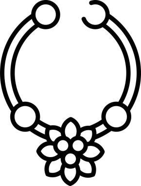 Burun piercinginin basit çizimi