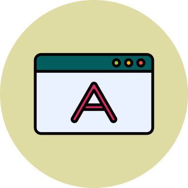 Basit Metin simgesi, vektör illüstrasyonu