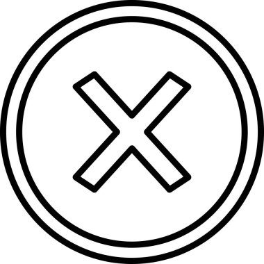 Çizgi biçimi vektöründe çarpma simgesi