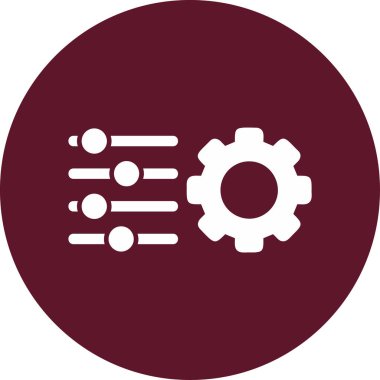 düz ayar simgesi, vektör illüstrasyonu