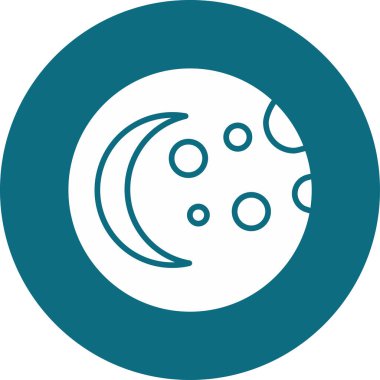 Yıldızlı ay simgesi ve bulutlu vektör çizimi