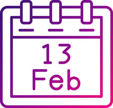 Şubat takvim simgesi tasarımı, web illüstrasyonu