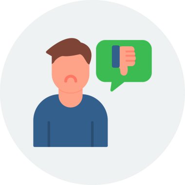 Hoşlanmamak, başparmak simgesi, vektör illüstrasyonu