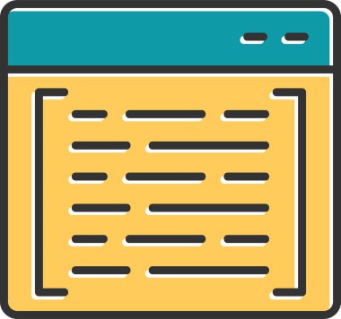 Kodlama ve Geliştirme konsepti simgesi, vektör illüstrasyonu basit tasarım