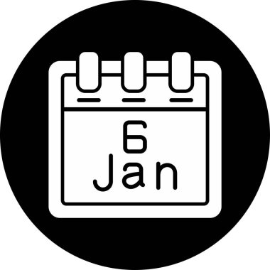 Ocak takvim simgesi tasarımı, web illüstrasyonu