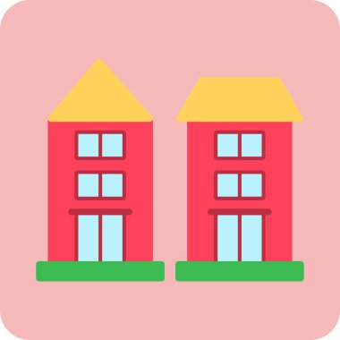 Binalar. Web simgesi basit illüstrasyon