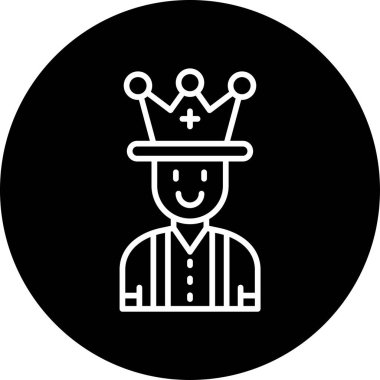 Kral Avatar simgesi, vektör illüstrasyonu