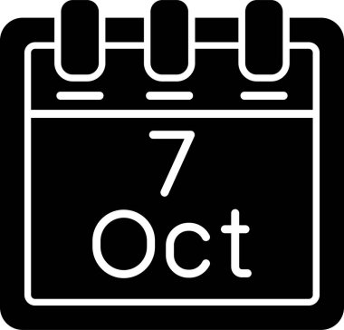 Ekim takvim simgesi tasarımı, web illüstrasyonu