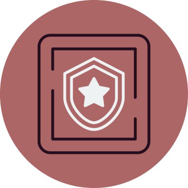 Polis İstasyonu Simgesi vektör illüstrasyonu