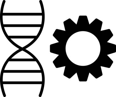 DNA simgesi. Web için DNA vektör simgelerinin basit çizimi 