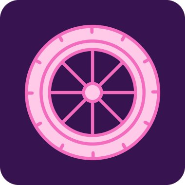 Tekerlek. Web simgesi basit illüstrasyon 