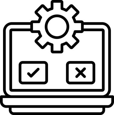 Test süreci simgesi, vektör illüstrasyonu basit tasarım