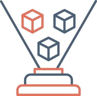 Hologram. Web simgesi basit illüstrasyon