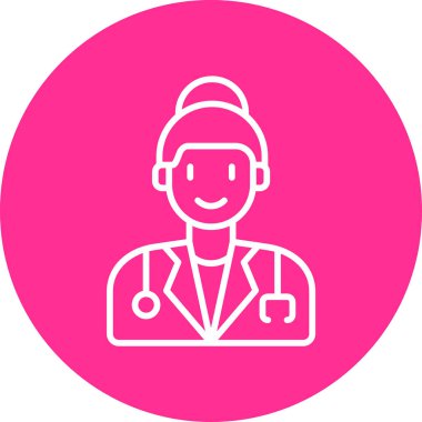 Kadın doktor simgesi, vektör illüstrasyonu