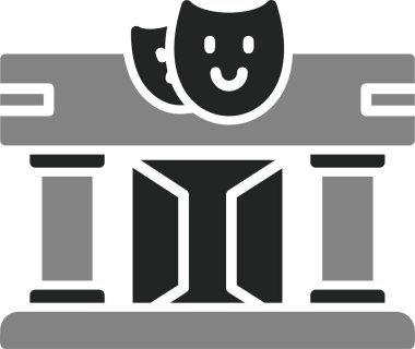 Tiyatro Web simgesi, vektör illüstrasyonu