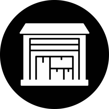 Depo binası. Web simgesi basit illüstrasyon