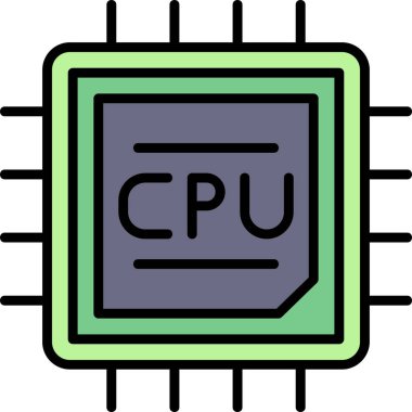 CPU icon, vector illustration simple design