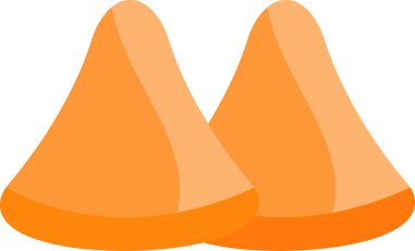 Hint Samosa Simgesi Vektör İllüstrasyonu Beyaz Arkaplanda İzole Edildi