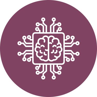 Yapay Zeka web simgesi, vektör illüstrasyonu