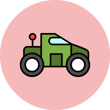 Vektör araba simgesi, temiz ve basit illüstrasyon.