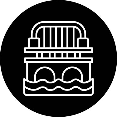 Su ve Köprü. basit tasarım vektörü