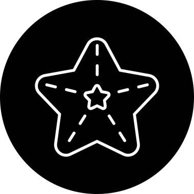 denizyıldızı düz ikon vektör çizimi 