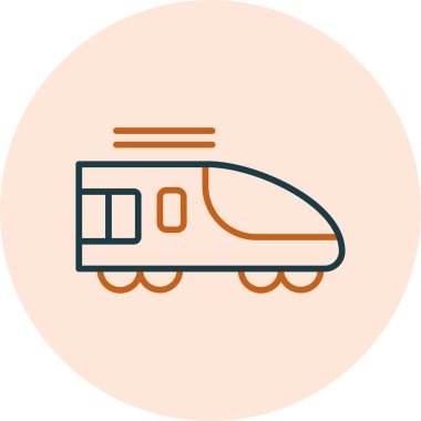 Yüksek Hız Treni ikon vektör illüstrasyonu