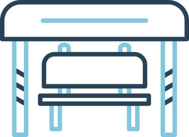 Otobüs durağı. Web simgesi basit illüstrasyon