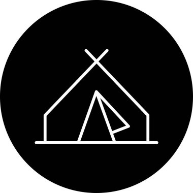 Basit kamp çadırı vektör simgesi