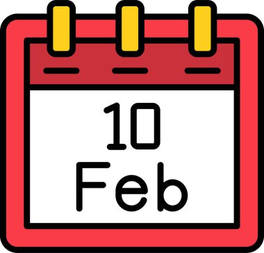 Şubat takvim simgesi tasarımı, web illüstrasyonu