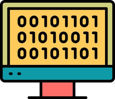 İkili Kod, Web simgesi basit illüstrasyon